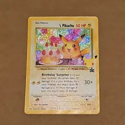 Pokemon Pikachu Card Celebrations Birthday Surprise Promo LP/NM Condition - Image 1