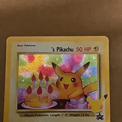 Pokemon Pikachu Card Celebrations Birthday Surprise Promo LP/NM Condition - Image 3