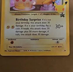 Pokemon Pikachu Card Celebrations Birthday Surprise Promo LP/NM Condition - Image 4