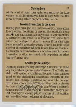 2023 Disney Lorcana - Into The Inklands 3 Rule Card #2A - Image 1