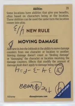 2023 Disney Lorcana - Into The Inklands 3 Rule Card #2A - Image 2