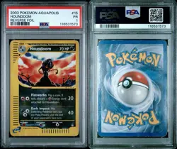 Pokemon TCG Houndoom 15/147 Reverse Foil Holo Card Rare Aquapolis PSA 1 Pop 2 - Image 3
