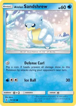 Alolan Sandshrew 19/145 SM - Guardians Rising Pokemon Card NM - Image 1