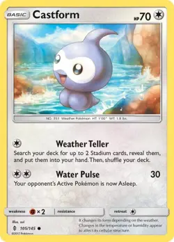 Castform 105/145 SM - Guardians Rising Pokemon Card NM - Image 1