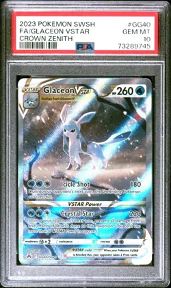 Pokemon Glaceon GG40/GG70 2023 Crown Zenith Ultra Rare Card - PSA 10 GEM MINT - Image 1