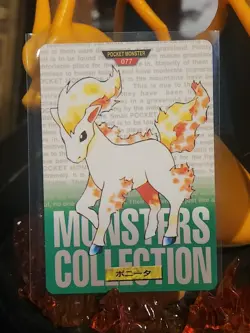 077 Ponyta Pokemon Card BANDAI Nintendo Green Bottem - Image 1