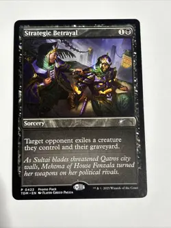 Strategic Betrayal pair of 2x dark frame promo foil Tarkir Dragonstorm NM MTG - Image 1