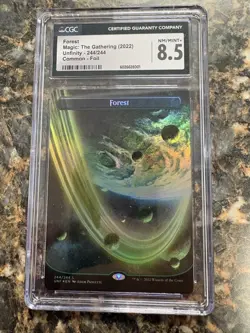 2022 MTG Unfinity Forest #244 Borderless Foil CGC 8.5 NM-MT+ Magic The Gathering - Image 1
