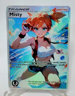 Pokemon Misty Anima Waifu Sexy Doujin ACG DIY Trainer Full Art Card Holo - Image 1
