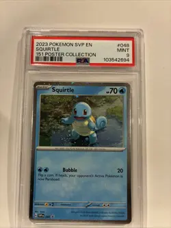 2023 POKEMON SVP EN-SV BLACK STAR PROMO 151 POSTER COLL #048 SQUIRTLE PSA 9 - Image 2