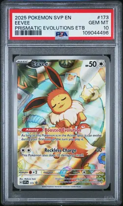 2025 POKEMON SVP EN-SV BLACK STAR PROMO #173 EEVEE PSA 10 - Image 1