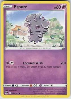 Pokemon Espurr 060/163 SWSH05: Battle Styles Common NM - Image 1