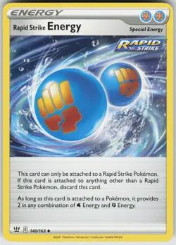 Pokemon Rapid Strike Energy 140/163 SWSH05: Battle Styles Uncommon NM - Image 1