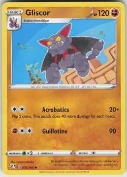 Pokemon Gliscor 072/163 SWSH05: Battle Styles Uncommon NM - Image 1