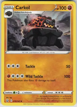Pokemon Carkol 079/163 SWSH05: Battle Styles Uncommon NM - Image 1