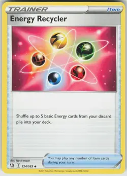 Pokemon Energy Recycler 124/163 SWSH05: Battle Styles Uncommon NM - Image 1