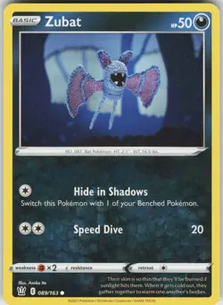 Pokemon Zubat 089/163 SWSH05: Battle Styles Common NM - Image 1