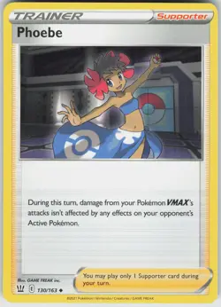 Pokemon Phoebe 130/163 SWSH05: Battle Styles Uncommon NM - Image 1