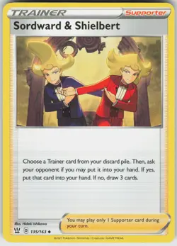Pokemon Sordward & Shielbert 135/163 SWSH05: Battle Styles Uncommon NM - Image 1