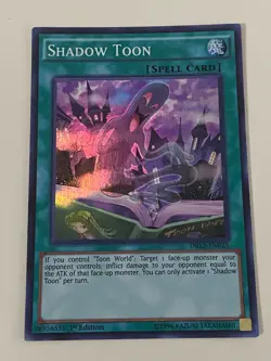 Yugioh - Shadow Toon x 3 - 1st Edition Super Rare NM - Free Holo Card - B - Image 2