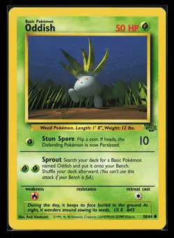 Oddish 58/64 Common Jungle Pokemon Card - Image 1