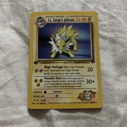 Pokemon TCG Lt. Surge's Jolteon Gym Challenge 28 1st Edition Rare Card - Image 1