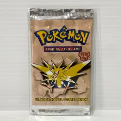 Vintage WOTC Zapdos Fossil Unweighed Sealed Pokemon Card Booster Pack - Image 1