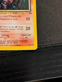 Pokemon TCG Houndour Neo Discovery Holo Rare Card 5/75 MP - Image 5