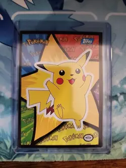 Pikachu Sticker - Topps The First Movie - Pokemon Sticker Card - Image 1