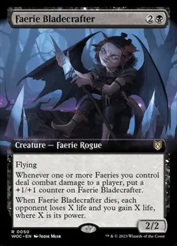 Faerie Bladecrafter - Extended Art WOC NM MTG - Image 1