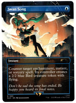 Swan Song 1591 Non Foil English Borderless Secret Lair MTG Near Mint - Image 1