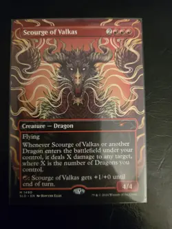 MTG Scourge of Valkas Secret Lair Drop Regular LP Dragon Borderless - Image 1