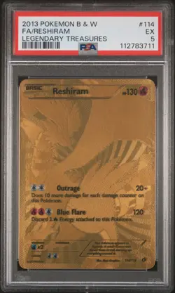 2013 POKEMON B&W LEGEND TREASURES #114 FULL ART/RESHIRAM PSA 5 - Image 1