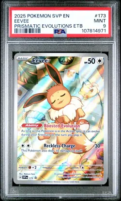 2025 POKEMON SVP EN-SV BLACK STAR PROMO #173 EEVEE PSA 9 - Image 1