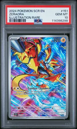 2024 POKEMON SCR EN-STELLAR CROWN ILLUSTRATION RARE #151 ZERAORA PSA 10 - Image 1