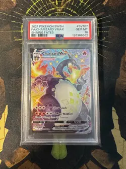 Pokemon Charizard VMAX SV107/SV122 Shining Fates Full Art PSA 10 - Image 1