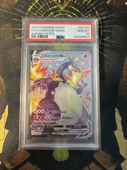 Pokemon Charizard VMAX SV107/SV122 Shining Fates Full Art PSA 10 - Image 3