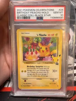 ______'s Birthday Pikachu 24/53 Celebrations: Classic PSA 10 Pokemon - Image 1