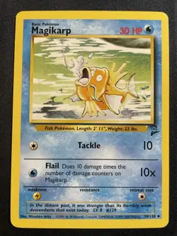 Magikarp 50/130 Pokemon Base Set 2 Unlimited Vintage LP - Image 1