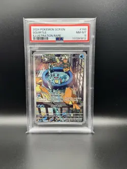 2024 POKEMON SCR EN-STELLAR CROWN ILLUSTRATION RARE #148 SQUIRTLE PSA 8 - Image 1