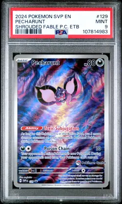 2024 POKEMON SHROUDED FABLE POKEMON CENTER ETB SVP EN-SV #129 PECHARUNT PSA 9 - Image 1