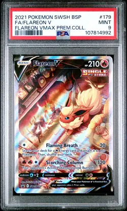 2021 POKEMON SWSH BLACK STAR PROMO #179 FULL ART/FLAREON V PSA 9 - Image 1