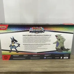 Pokemon Scarlet&Violet Prismatic Evolutions Lucario&Tranitar Premium SEALED NEW - Image 2