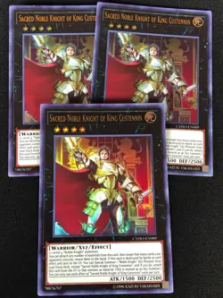 YUGIOH SACRED NOBLE KNIGHT OF KING CUSTENNIN CYHO-EN089 ULTRA X3 (NM) - Image 1
