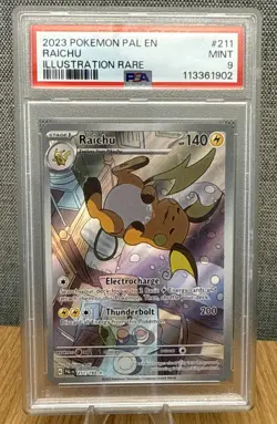 Pokemon 2023 Paldea Evolved EN Raichu Illustration Rare Card #211/193 PSA 9 - Image 1