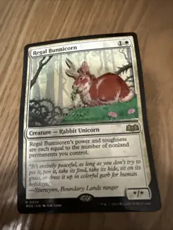 Magic the Gathering Giant Regal Bunnicorn Card Pin - Image 1