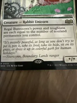 Magic the Gathering Giant Regal Bunnicorn Card Pin - Image 2