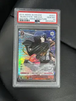 PSA 10 2015 Weiss Schwarz Attack on Titan"Resisting Fate" Mikasa Signature Card - Image 1
