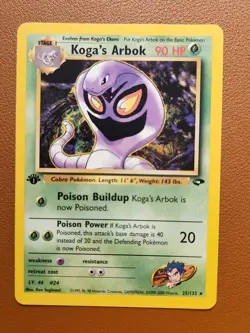 Koga's Arbok 1st Edition LP 2000 Pokemon Gym Challenge 25/132 Rare Card WOTC - Image 1