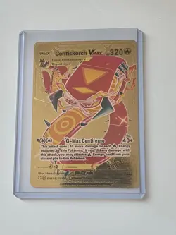 Centiskorch Vmax Premium Gold Foil Fan Art Vinyl Textured Pokemon Card - Image 1